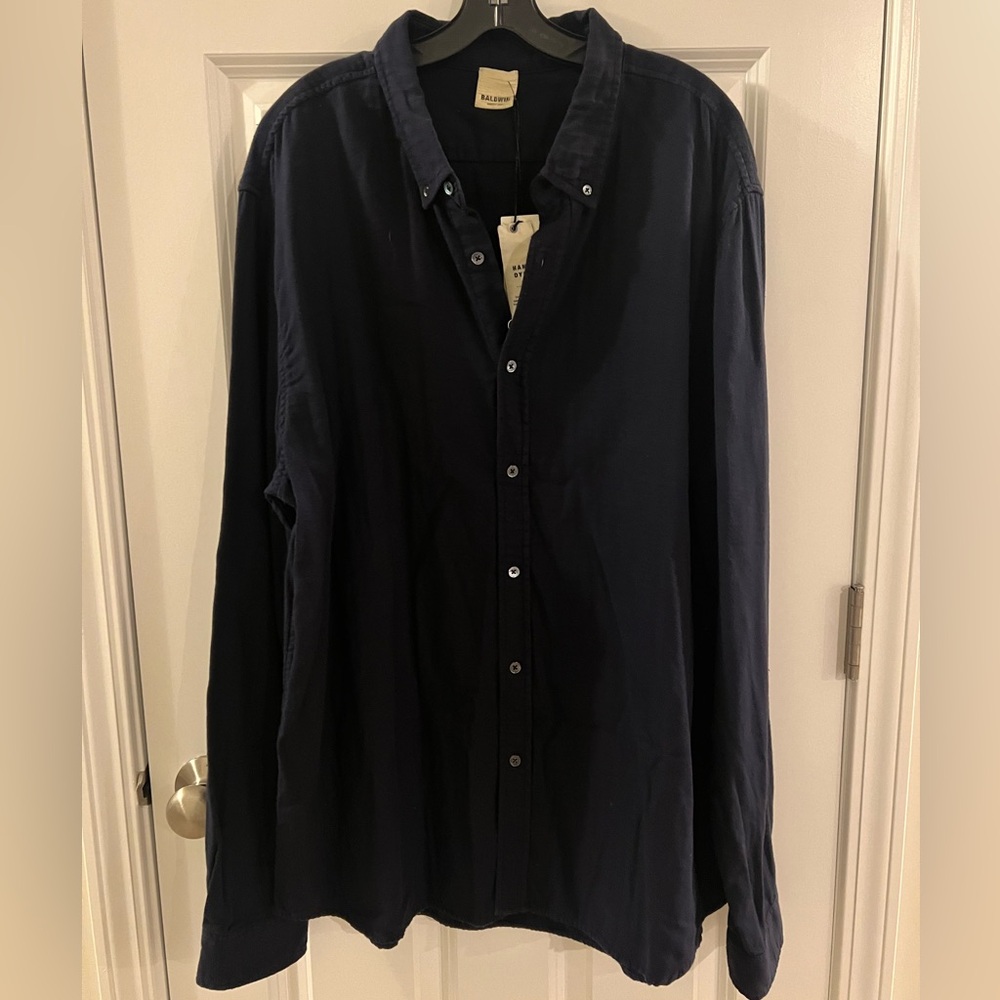 Baldwin Dark Blue Casual Button Down Shirt